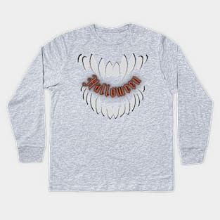 Halloween Scary Teeth Kids Long Sleeve T-Shirt